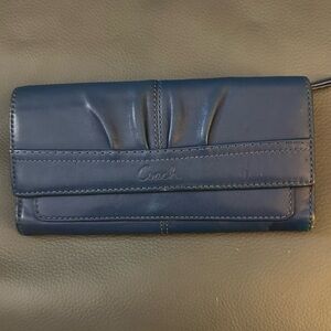 Coach Navy Leather Women's Wallet